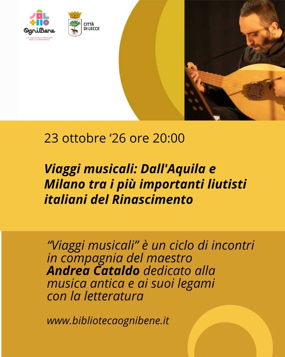 Viaggi musicali: Dall'Aquila e Milano tra i più importanti liutisti italiani del Rinascimento
